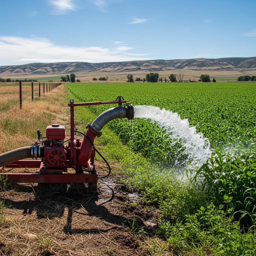 Irrigation pump supplying water to Eastern Oregon crops — Pendleton Electric field service example